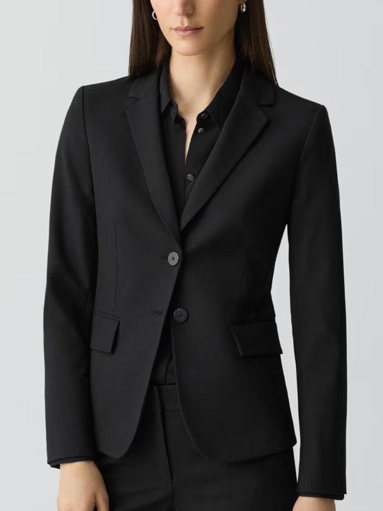 Theory Black Carissa Blazer In Good Wool